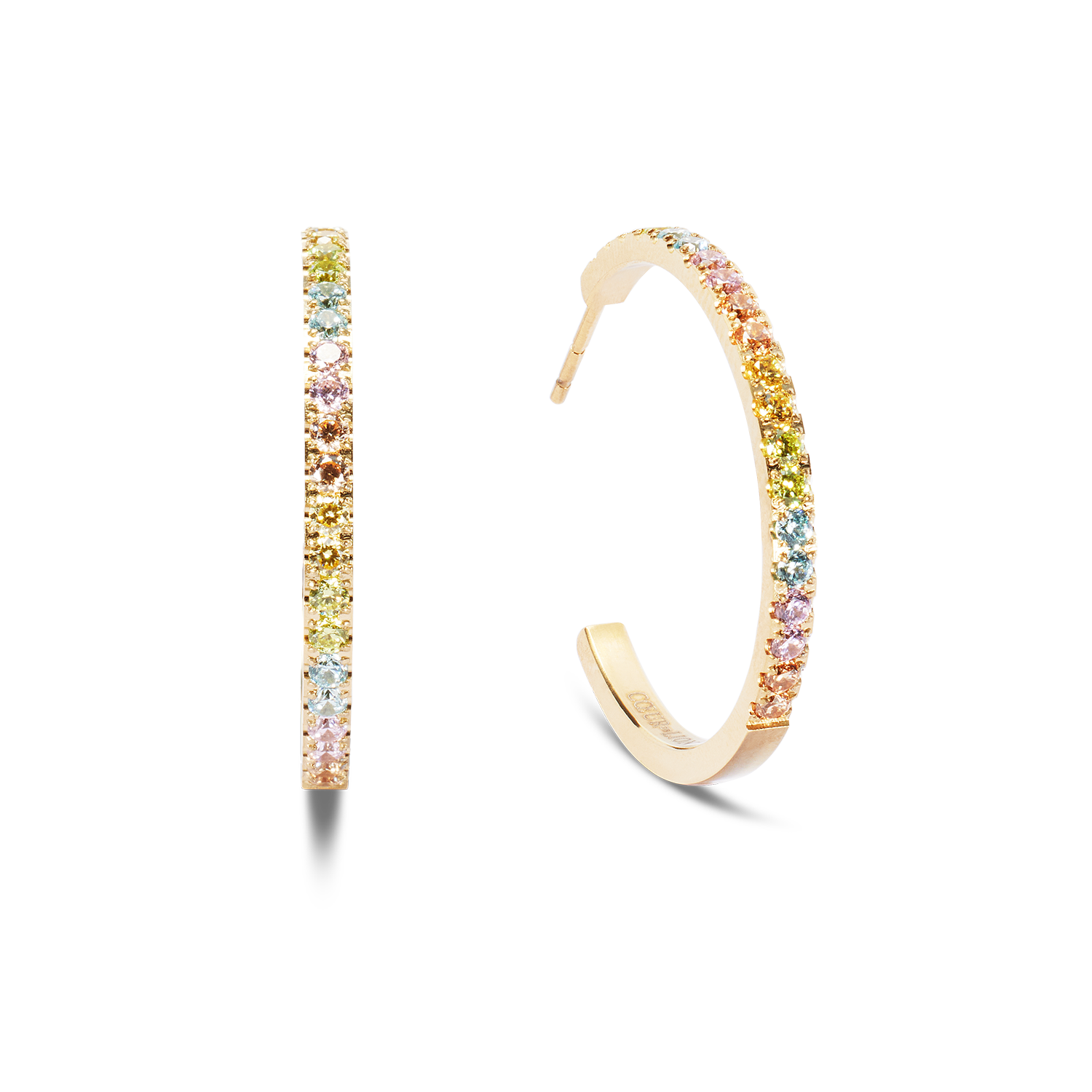 Eternal Love Hoop Earrings - 14K Gold Plated Pastel Multicolor Dangle Hoops for Women - Perfect for Valentine's Day, Anniversary Gifts & Everyday Elegance