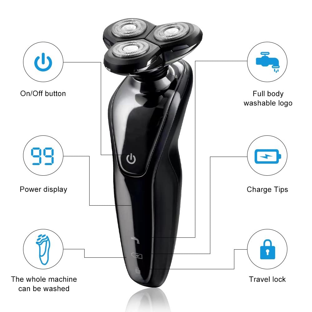 4D Electric Head Shaver for Bald Men - 4-in-1 USB Rechargeable Beard Trimmer & Hair Clipper | Professional Grooming Kit for Smooth Shaving at Home, Travel & Gym