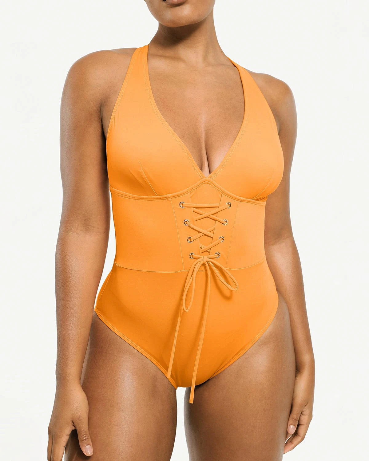 Smart Sculpt Plunge Corset Shaping Swimsuit - Slimming One Piece Bathing Suit for Women, Perfect for Beach Vacations & Pool Parties