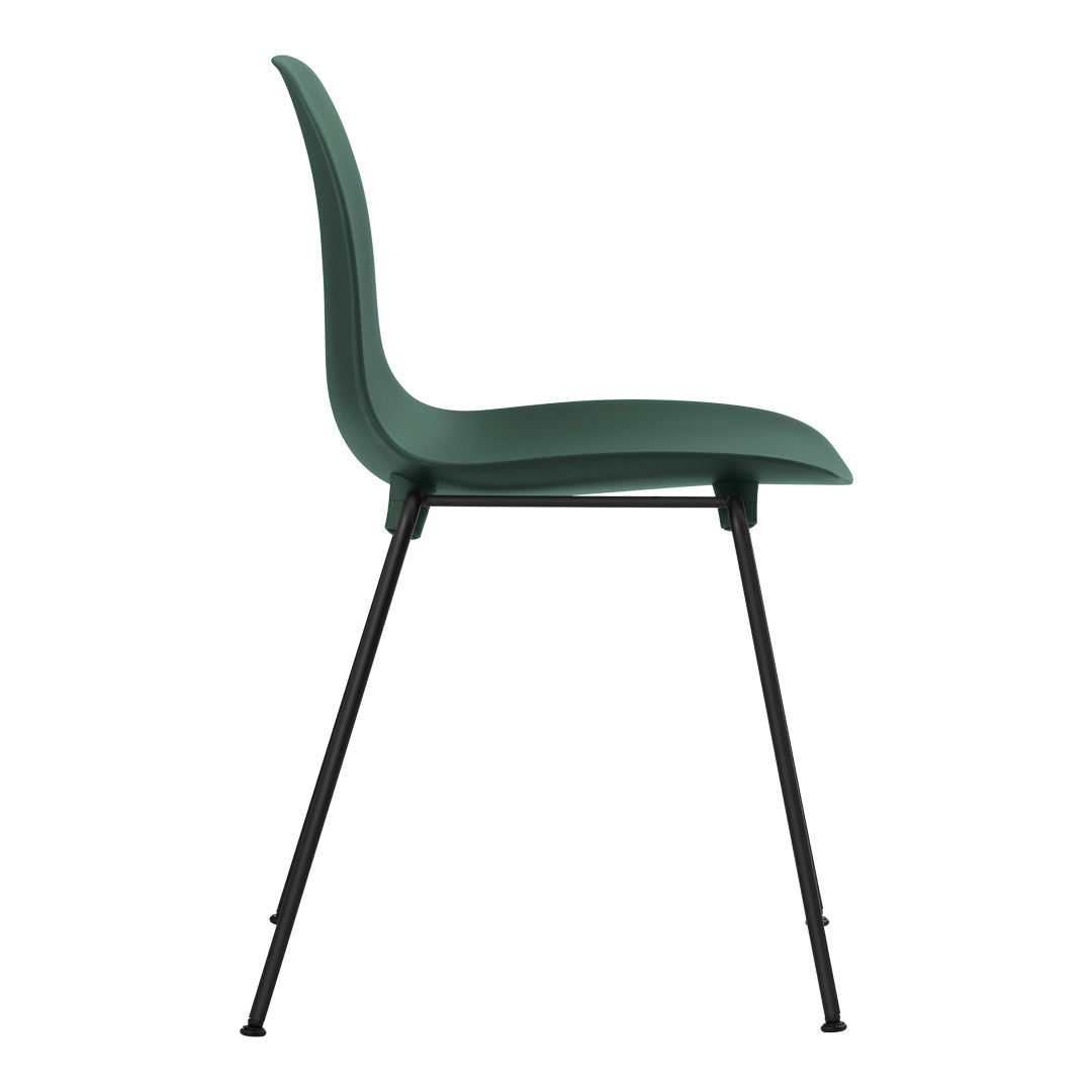 Modern Form Side Chair with Sturdy Metal Legs - Stackable Dining Chair for Kitchen, Restaurant & Office Use