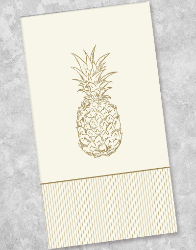 Golden Pineapple Guest Towel Napkins - 40 Count Soft & Absorbent Paper Napkins for Parties, Weddings, and Home Decor - Perfect for Tropical Themed Events & Beach House Decor