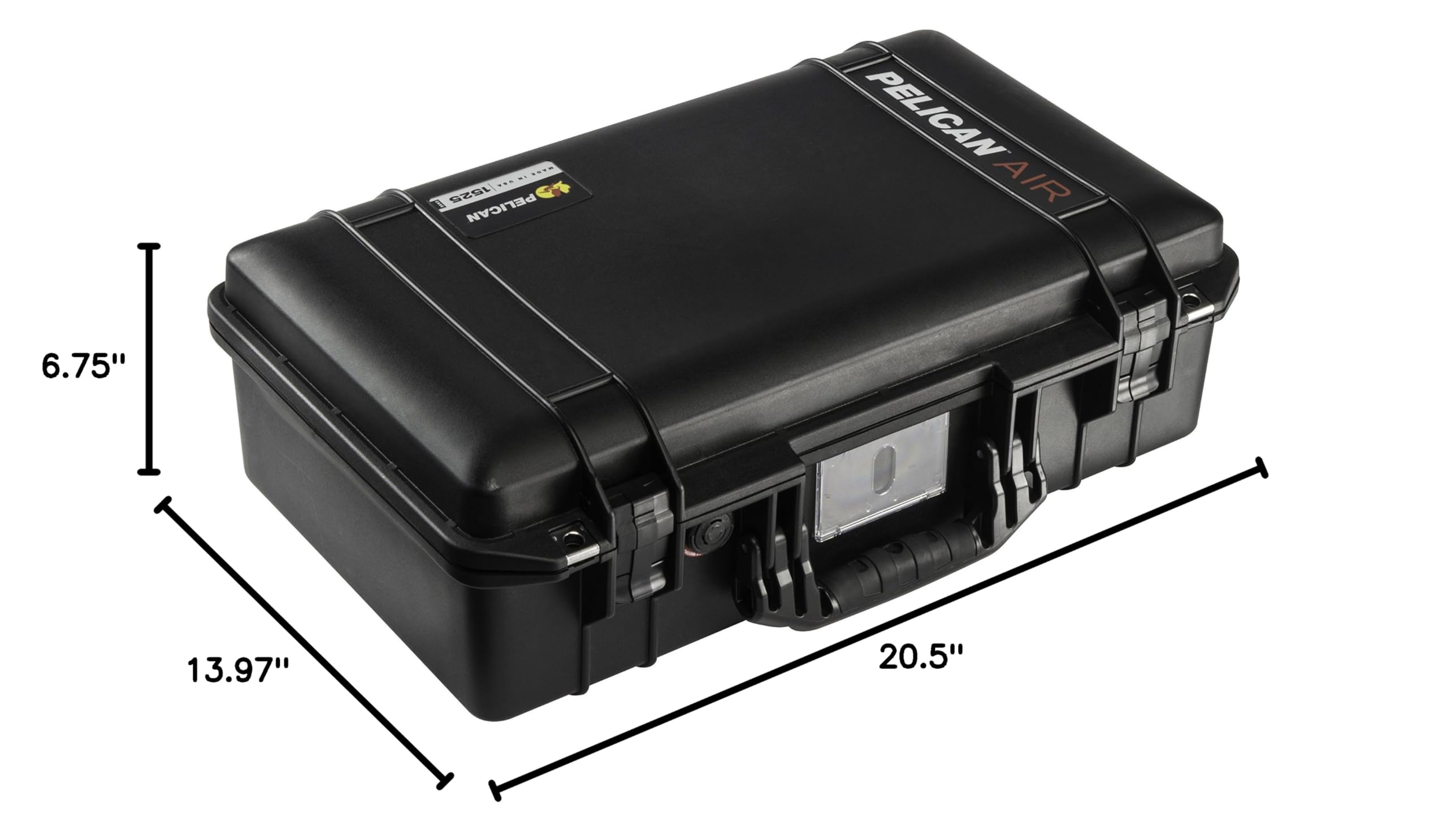Pelican Air 1525 Waterproof Hard Case with Customizable Padded Dividers - Black | Shockproof & Dustproof Protective Case for Camera Equipment, Drones, Electronics | Perfect for Travel, Outdoor Adventures & Professional Use