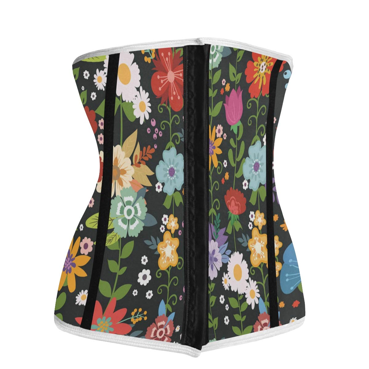 Colorful Floral Cartoon Women's Waist Trainer Corset - Underbust Sport Shapewear for Weight Loss & Body Shaping | Perfect for Workouts, Postpartum Recovery & Everyday Slimming
