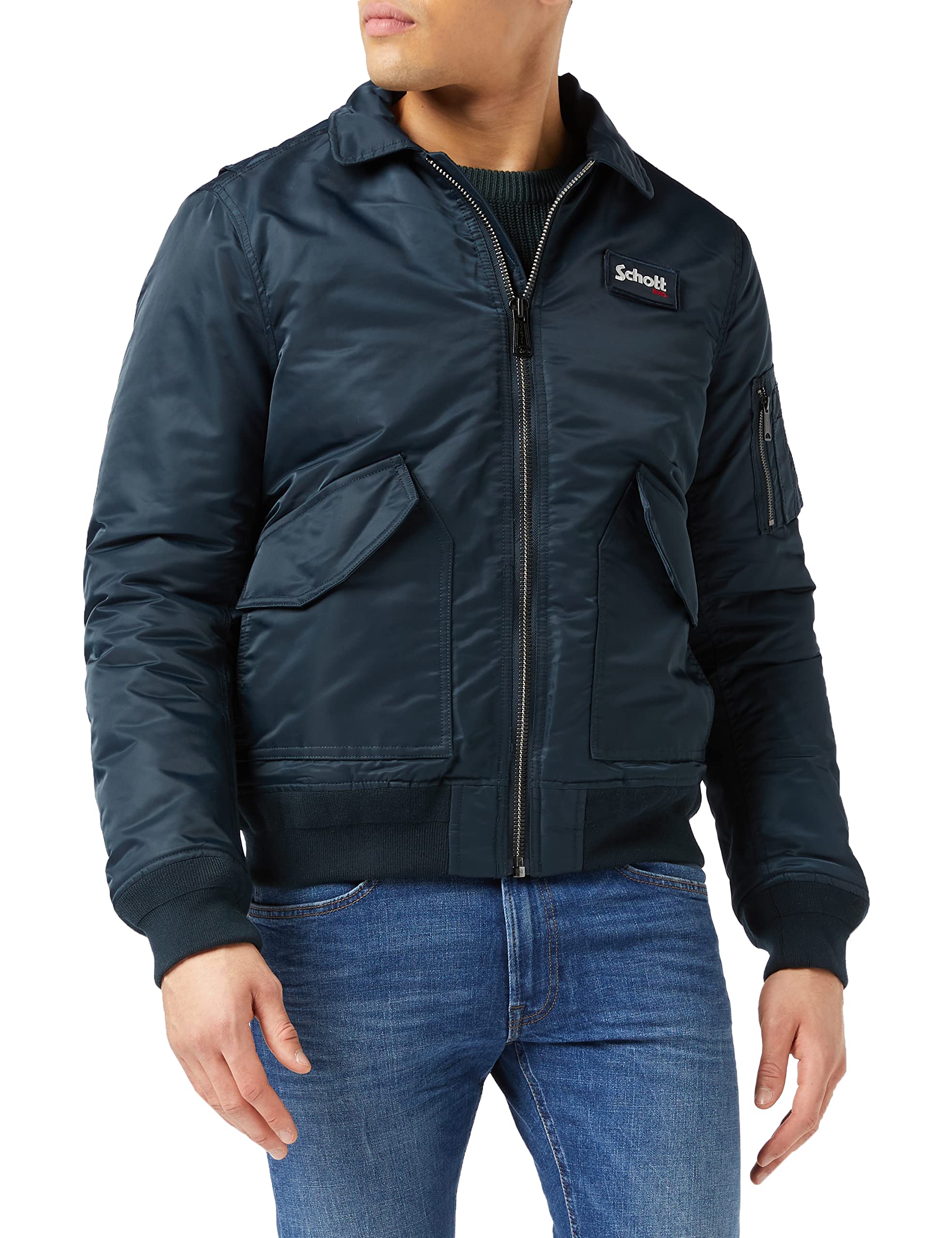Schott NYC Men's Genuine Leather Motorcycle Jacket - Classic Biker Style for Riding & Casual Wear