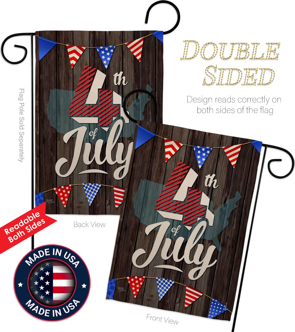 4th of July Garden Flag Set - Patriotic Independence Day Decor for BBQ & Yard