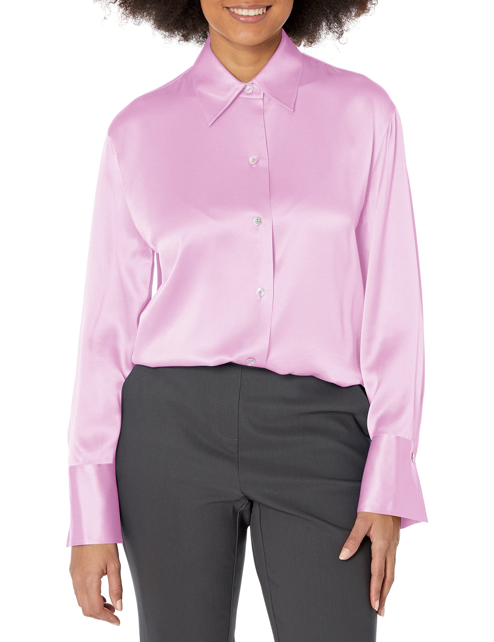 Vince Women's Relaxed Long Sleeve Blouse - Soft Casual Button Down Shirt for Work & Everyday Wear | Office, Date Night & Weekend Outfits