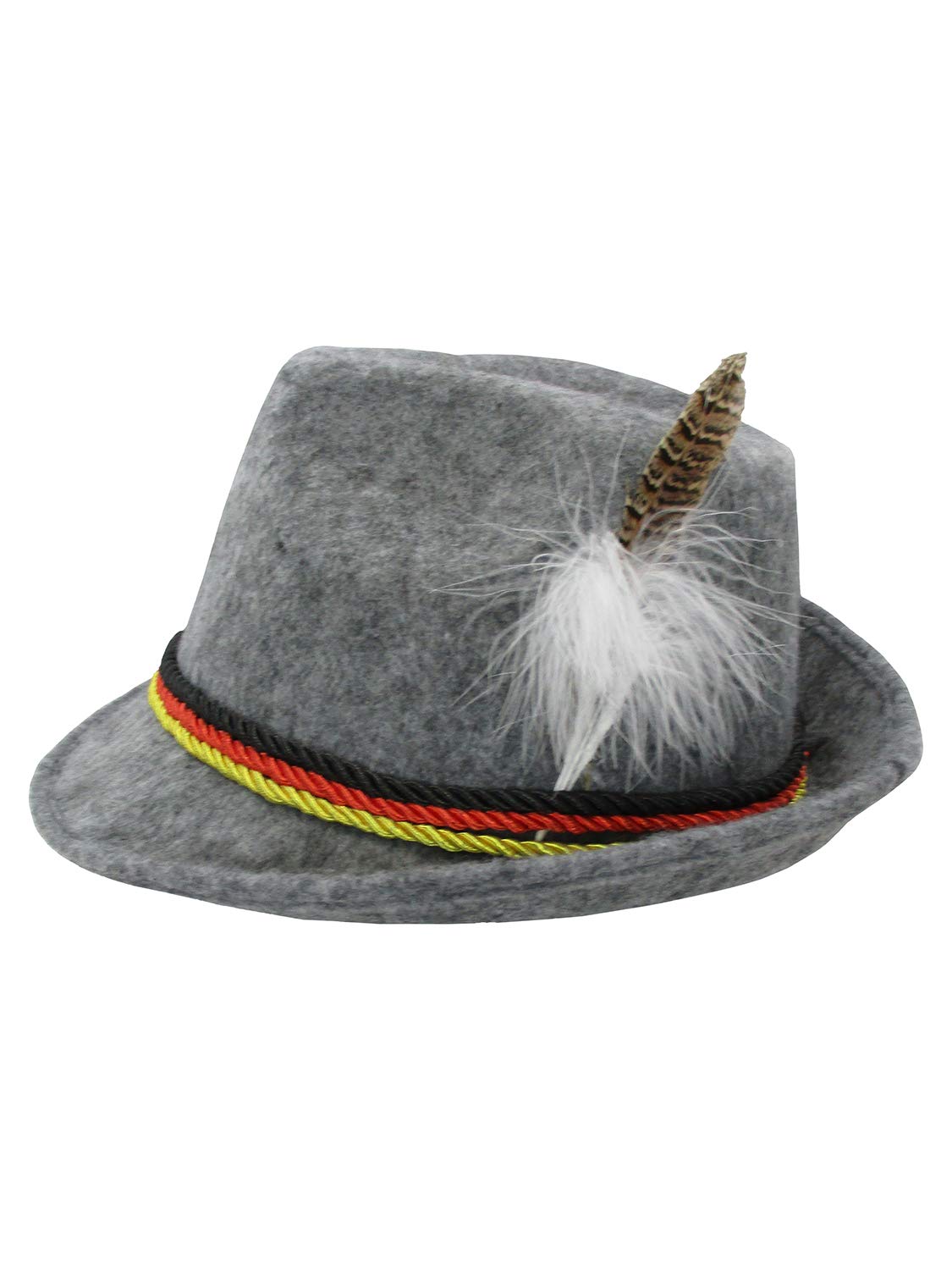 Premium German Oktoberfest Costume Set - 6 Pack Deluxe Wool Felt Gray Fedora Hats for Lederhosen Outfits | Authentic Bavarian Party Hats for Beer Festivals, Halloween & Costume Parties