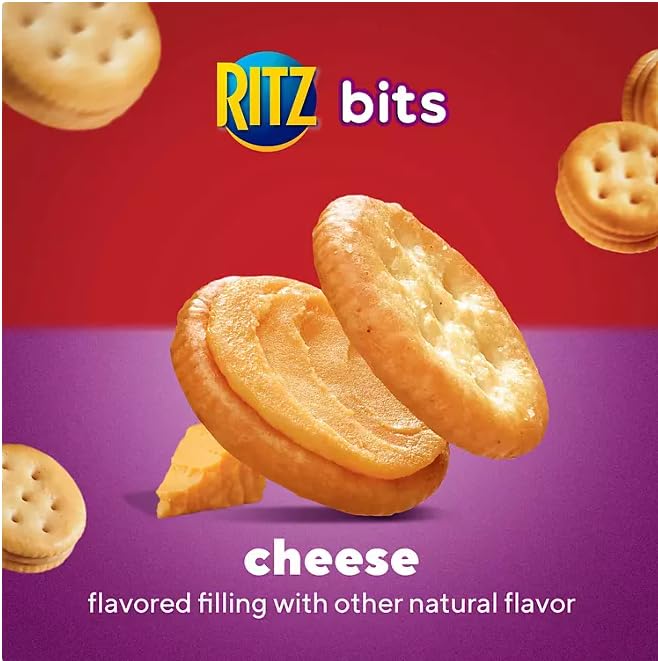 RITZ Bits Cheese Sandwich Crackers - 30 Pack (1.5oz Each) | Individually Wrapped Snack Packs | Perfect for School Lunches, Office Snacks & On-the-Go Treats