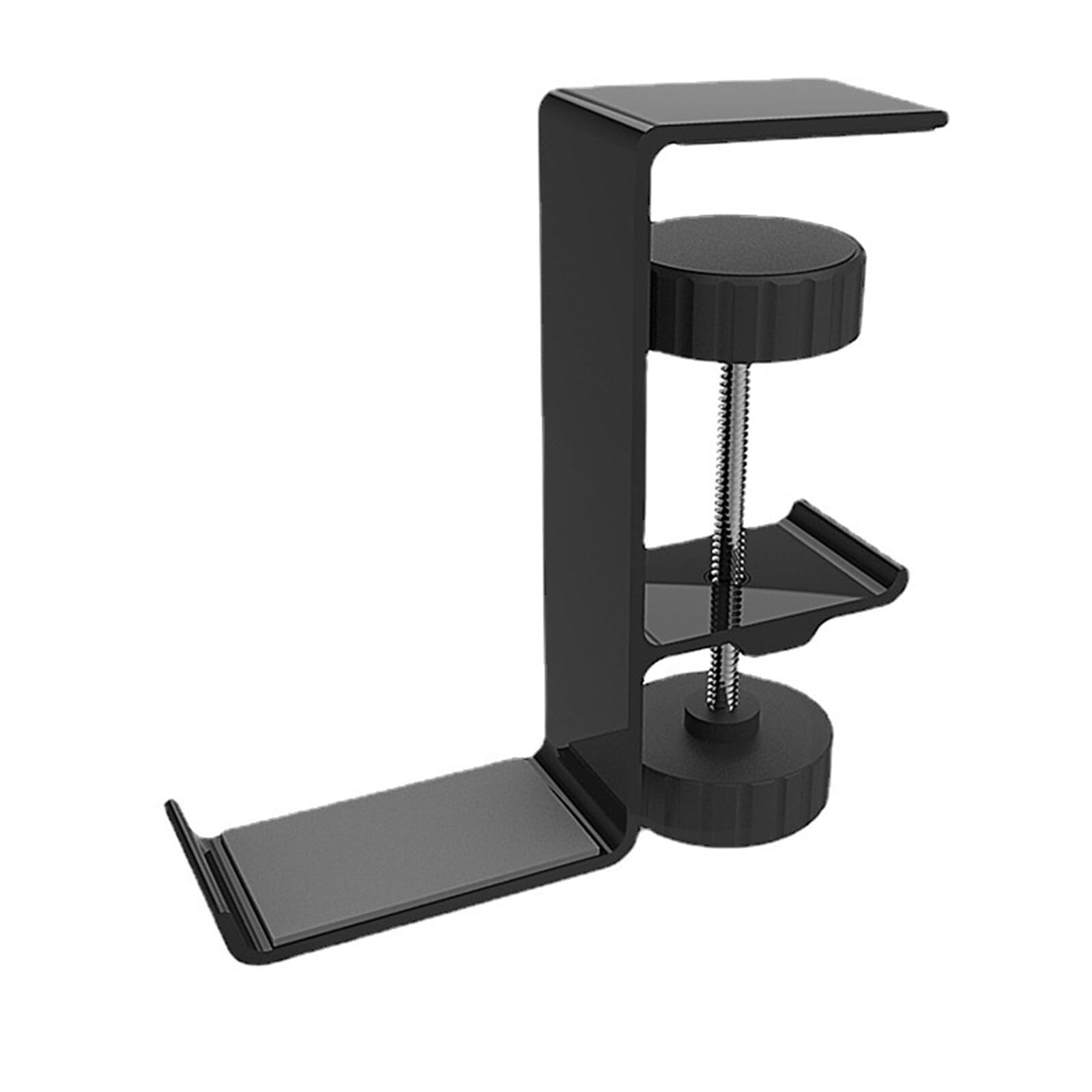 Lvjkes Universal Aluminum Alloy Gaming Headset Holder - Under Desk Headphone Hook Stand for Gamers (Black) | Perfect for Gaming Setup, Office & Home Organization