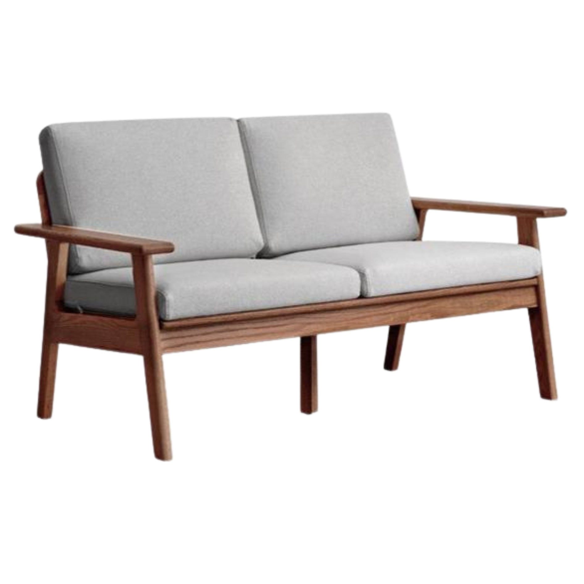 Japanese Style 3-Seater Fabric Sofa - Solid Oak & Pine Wood Frame - Perfect for Living Room, Lounge, or Zen Home Decor