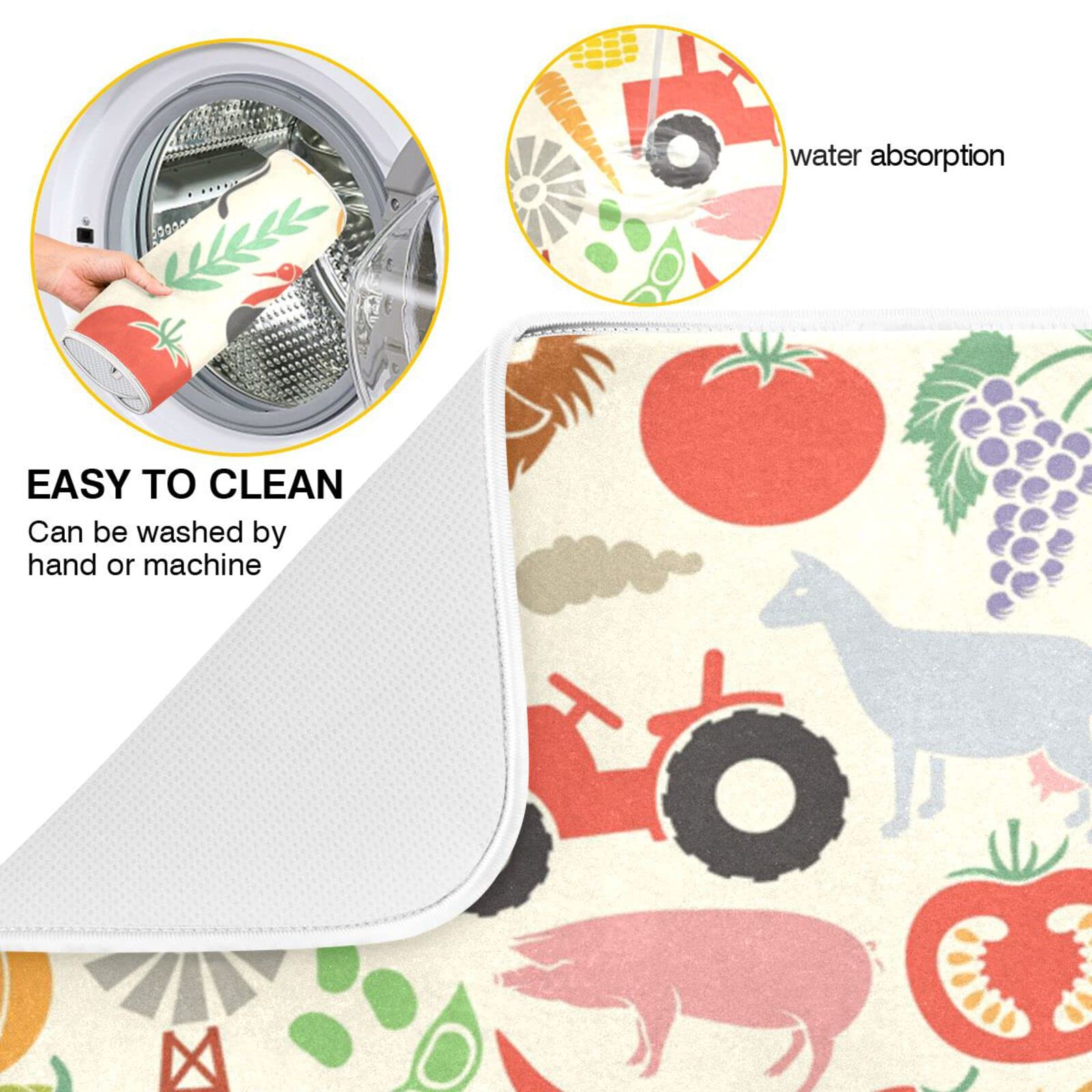 Premium Microfiber Dish Drying Mat for Kitchen Counter - 18