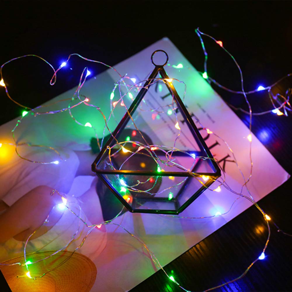 XUNATA 33ft 100 LED RGB String Lights with Remote Control - 8 Lighting Modes, Dimmable, Timer Function, Silver Wire for Christmas Decorations, Holiday Party, Patio, Garden, Bedroom & Wedding Decor