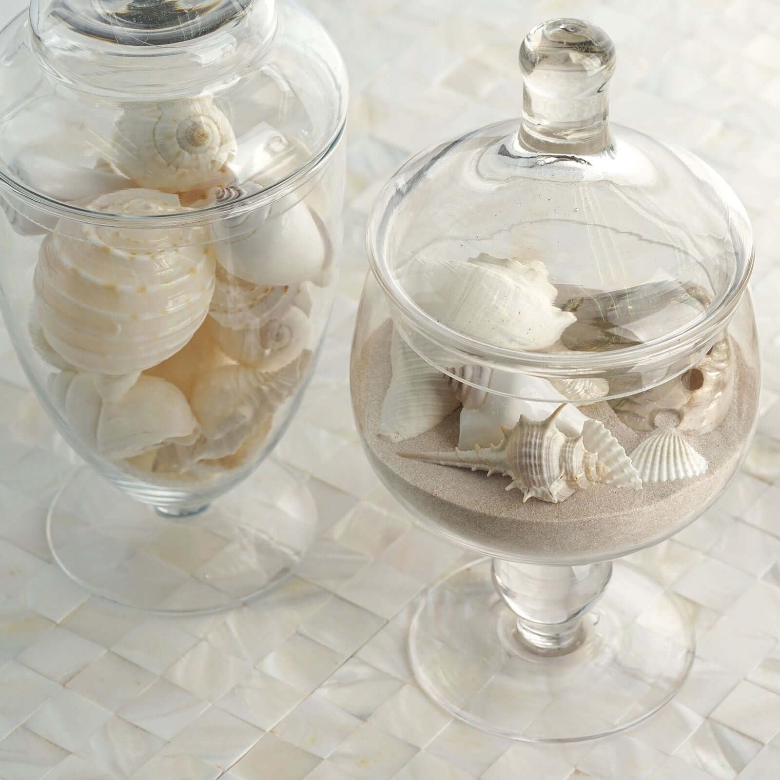 3-Pack Glass Apothecary Jars with Lids - Wedding Candy Buffet Containers for Party Favors & Home Decor - Perfect for Candy Display, Dessert Table, and Kitchen Storage