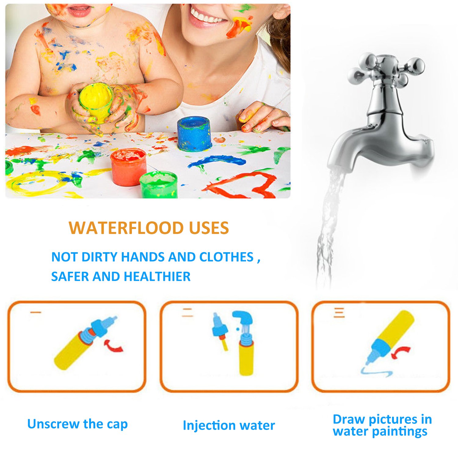 26pcs Water Painting Graffiti Book Cards - Early Education Cognitive Learning Toy with Magic Drawing Pens for Toddlers & Kids | Number, Shapes & Colors Recognition | Mess-Free Doodle Board for Home & Travel Play
