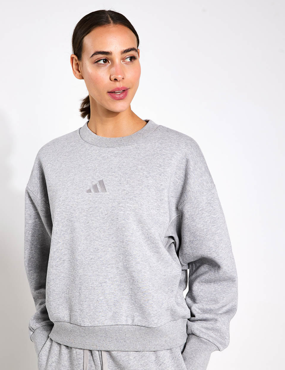 ALL SZN Fleece Loose Sweatshirt for Women - Medium Grey Heather - Cozy Oversized Pullover for Casual Wear, Lounge & Outdoor Activities