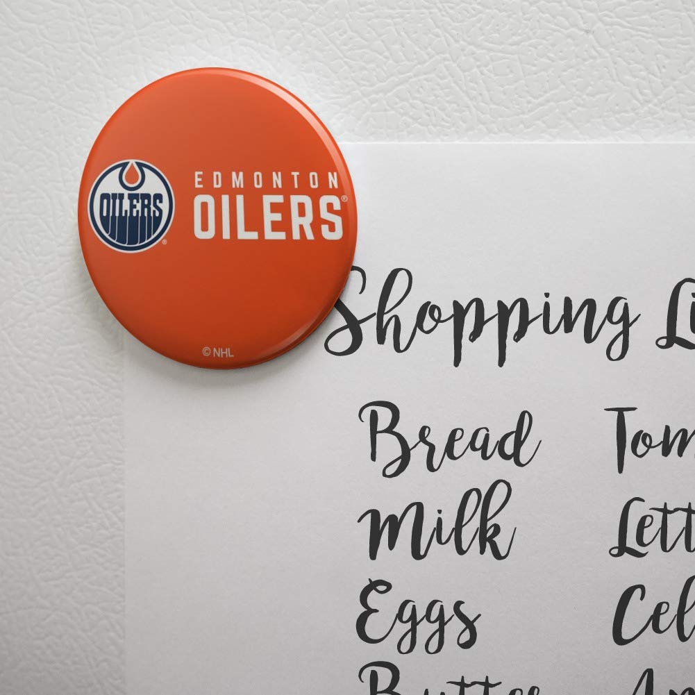 Edmonton Oilers NHL Logo Refrigerator Magnet - Strong Magnetic Kitchen & Locker Decor for Fans, Offices, Dorms, and Gifts