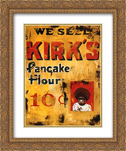 Kirk's Premium Pancake Flour - 2 Pack | 14x17 Gold Ornate Framed Art Print by Cedric Smith - Perfect for Kitchen Decor & Breakfast Lovers