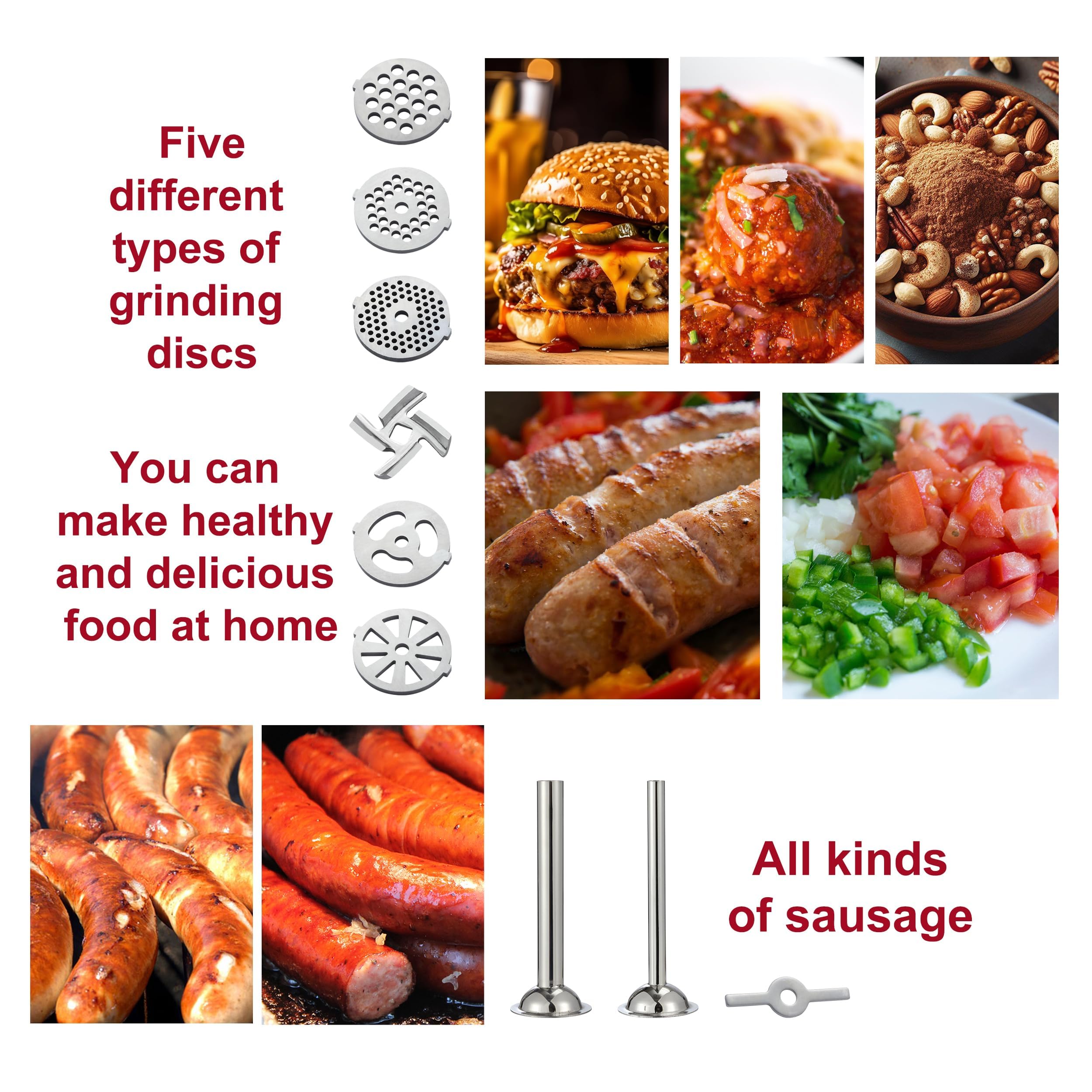 **KitchenAid Stand Mixer Meat Grinder & Pasta Maker Attachment Set - Includes Metal Food Grinder with Sausage Stuffer Tubes & 3-in-1 Pasta Maker with Dough Cutter - Perfect for Homemade Sausages, Ground Meat & Fresh Pasta**