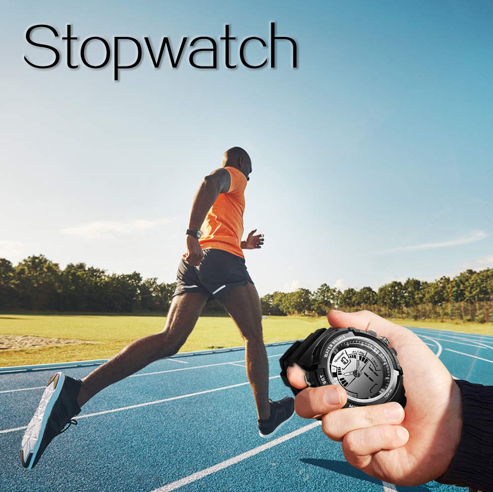 Men's Digital Sports Watch 10 ATM Waterproof Dive Chronograph Timer with Dual Time Alarm Calendar - Perfect for Swimming, Diving, Outdoor Adventures & Gym Workouts