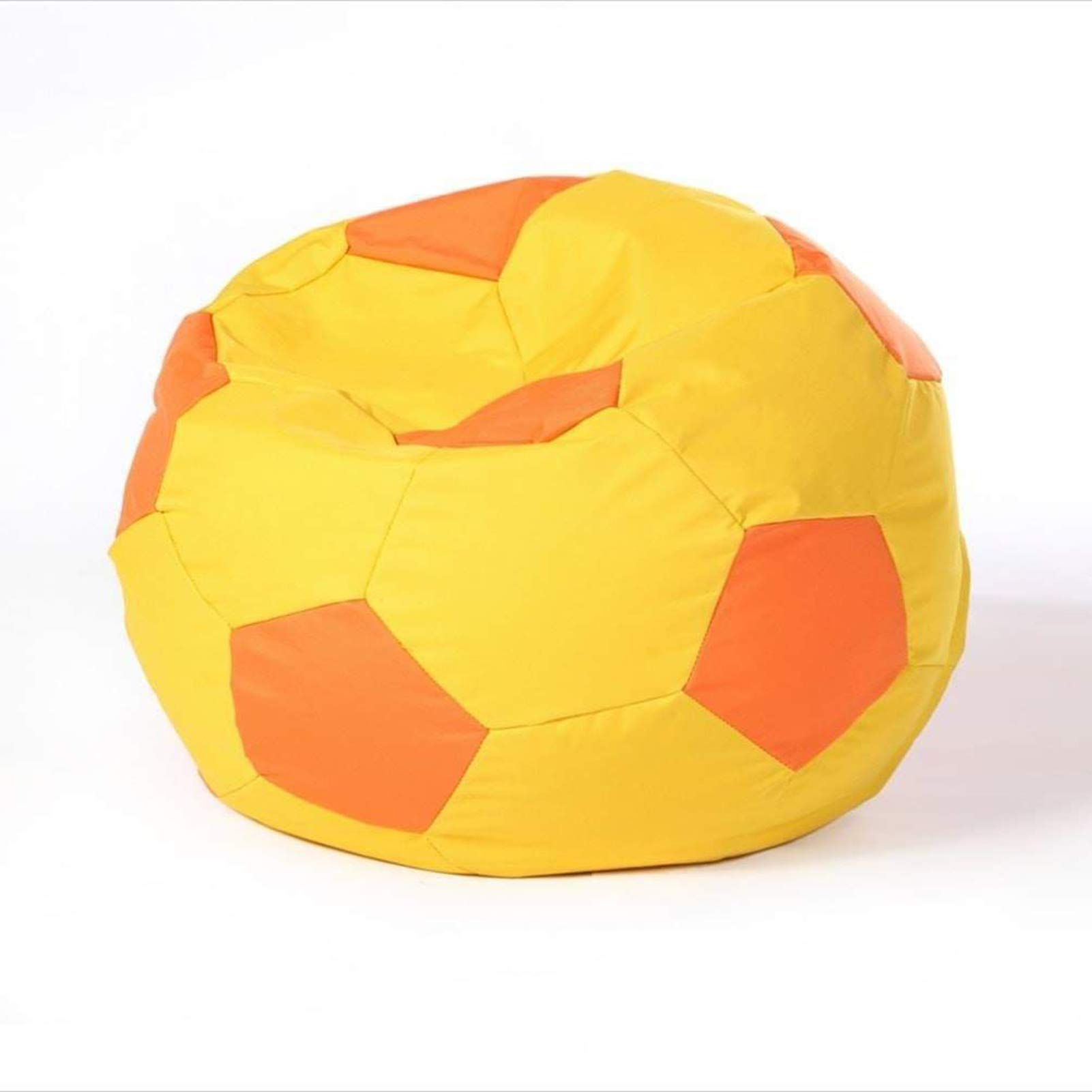 Memory Foam Bean Bag Chair Cover - Waterproof Oxford Fabric Football-Shaped Replacement Cover for Adults & Kids (No Filler Included) | Orange & Yellow | Perfect for Living Rooms, Game Rooms & Dorm Decor