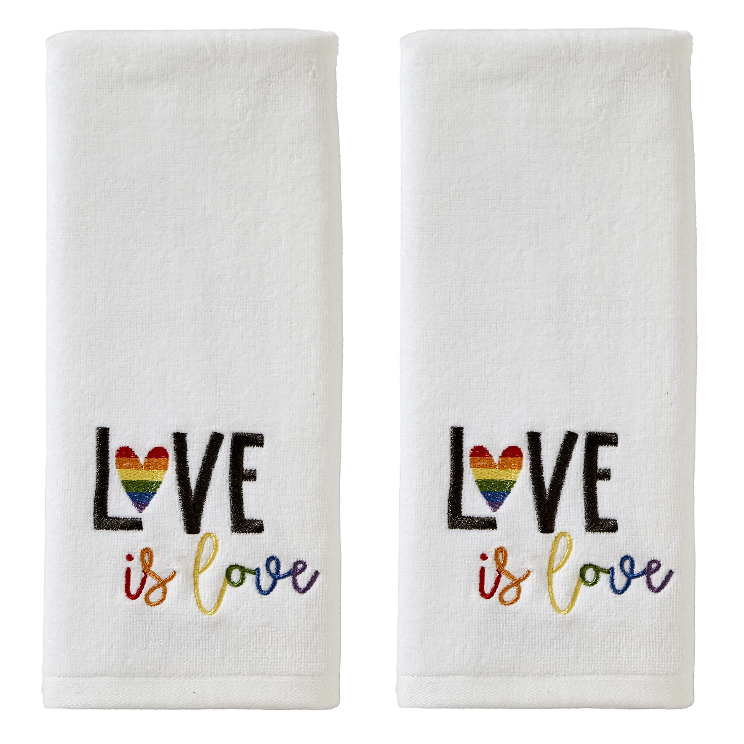 SKL Home Love Hand Towel Set - 2 Pack Soft Absorbent Cotton Towels, 25