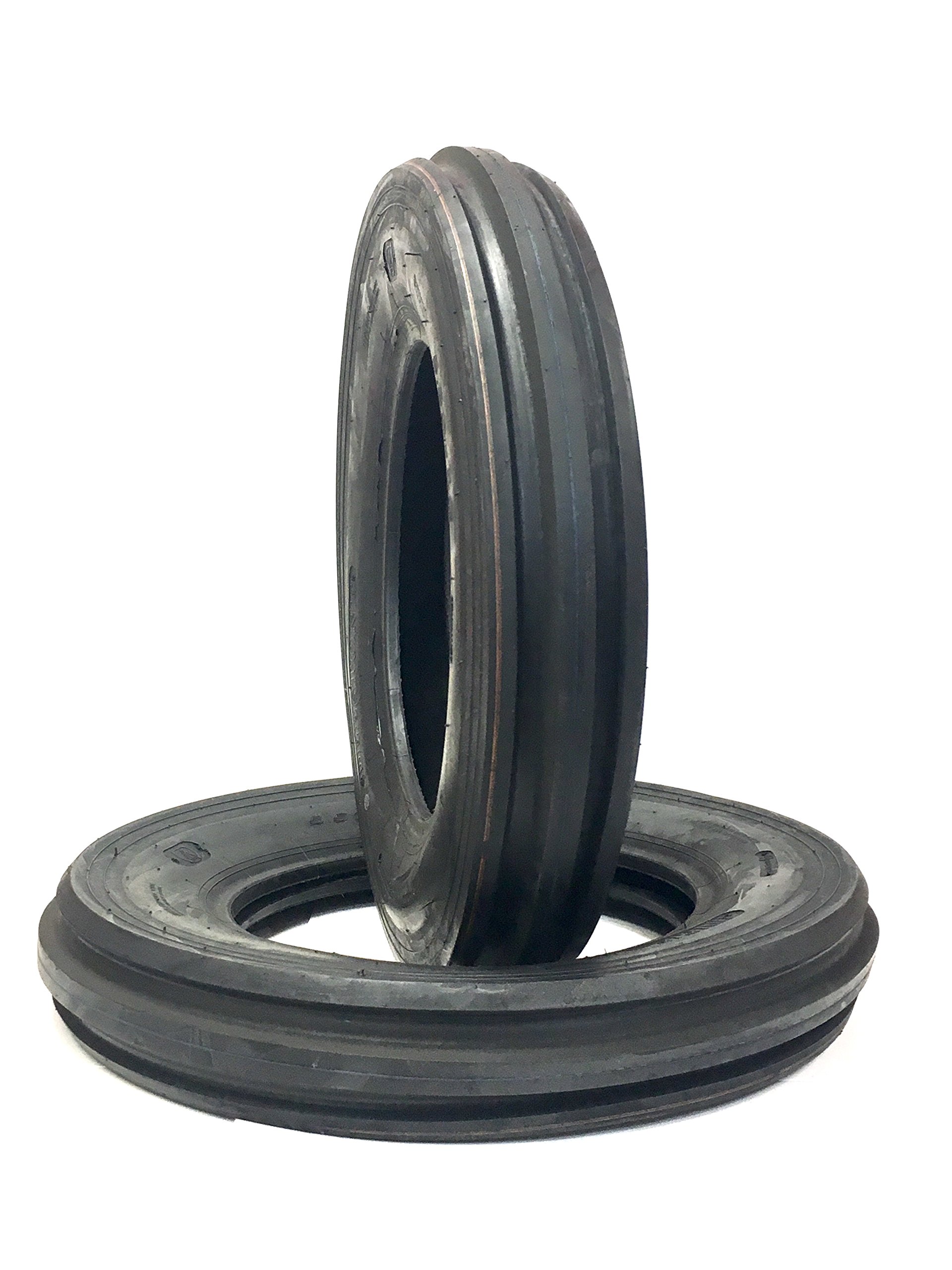 DEESTONE 4.00-19 Rib Tractor Tires with Tubes 400-19 Three Rib - Heavy Duty Farm Tires for Tractors, Trailers & Agricultural Equipment