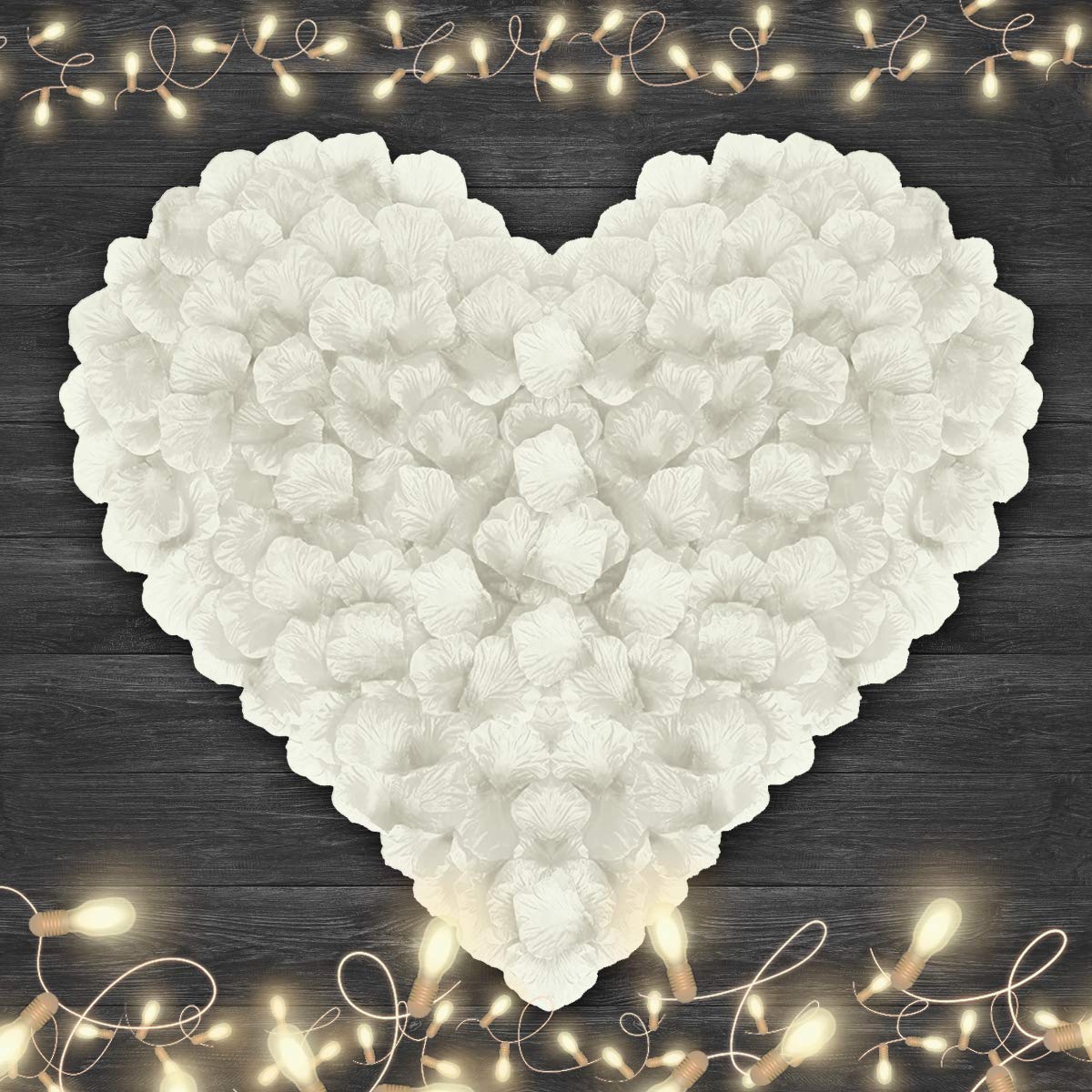 4500 Pack White Artificial Rose Petals - Premium Silk Fake Flower Petals for Wedding Decor, Romantic Night, Valentine's Day, Anniversary & Party Decoration - Perfect for Aisle Scattering, Table Centerpieces, and Photo Backdrops