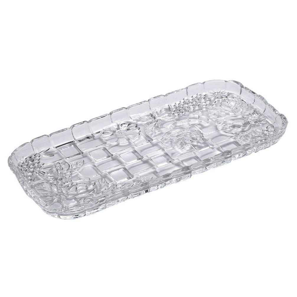 DOITOOL 1-Piece Rectangular Glass Fruit Plate - Durable Food Storage Tray for Kitchen, Dining & Entertaining | Perfect for Serving Fruits, Snacks, Cheese & Appetizers at Parties, Picnics & Home Gatherings