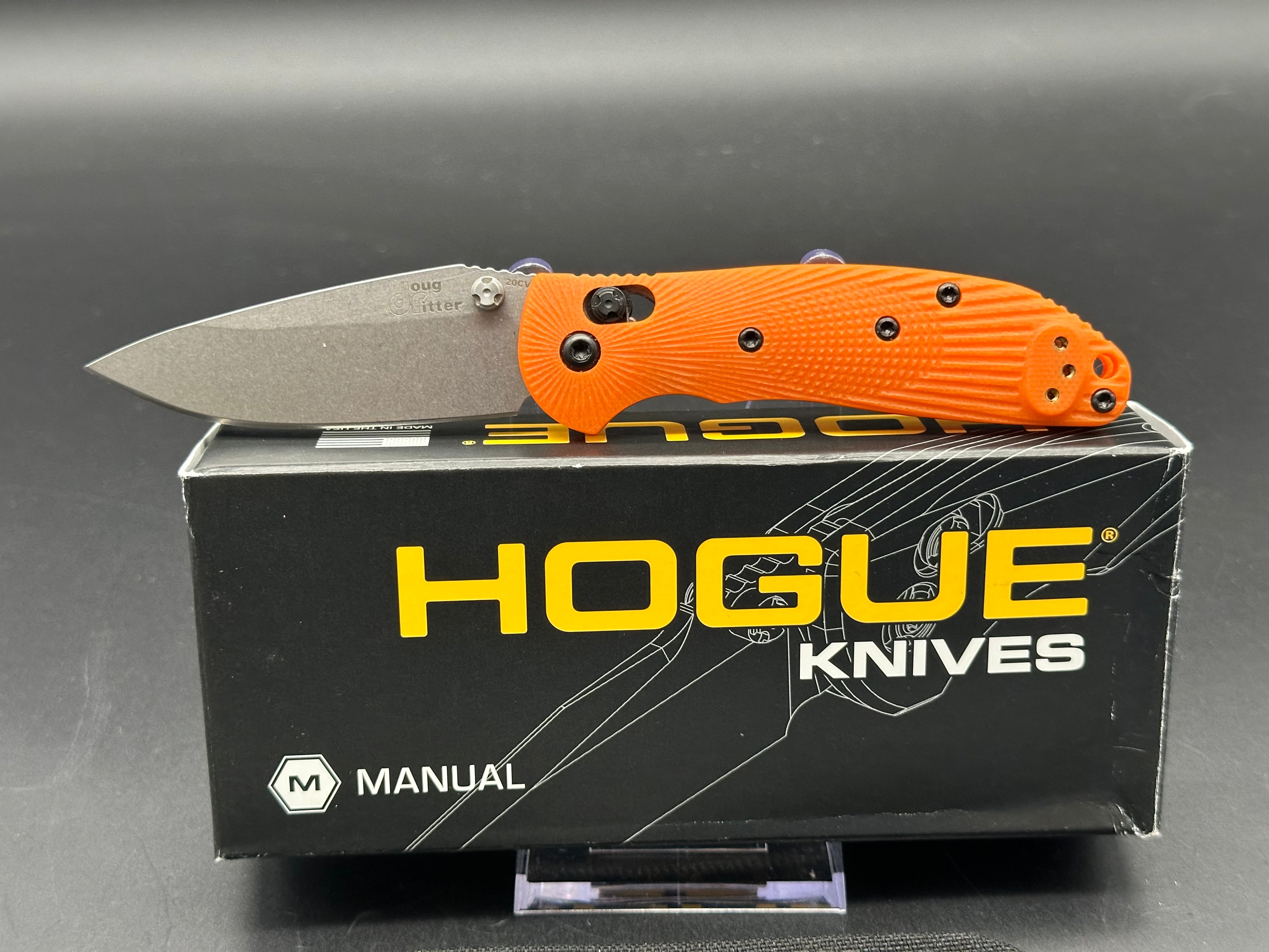 DOUG RITTER Mini RSK MK1 G2 Folding Pocket Knife - Orange Handle, Manual Open, EDC Gear for Camping, Hiking & Outdoor Adventures