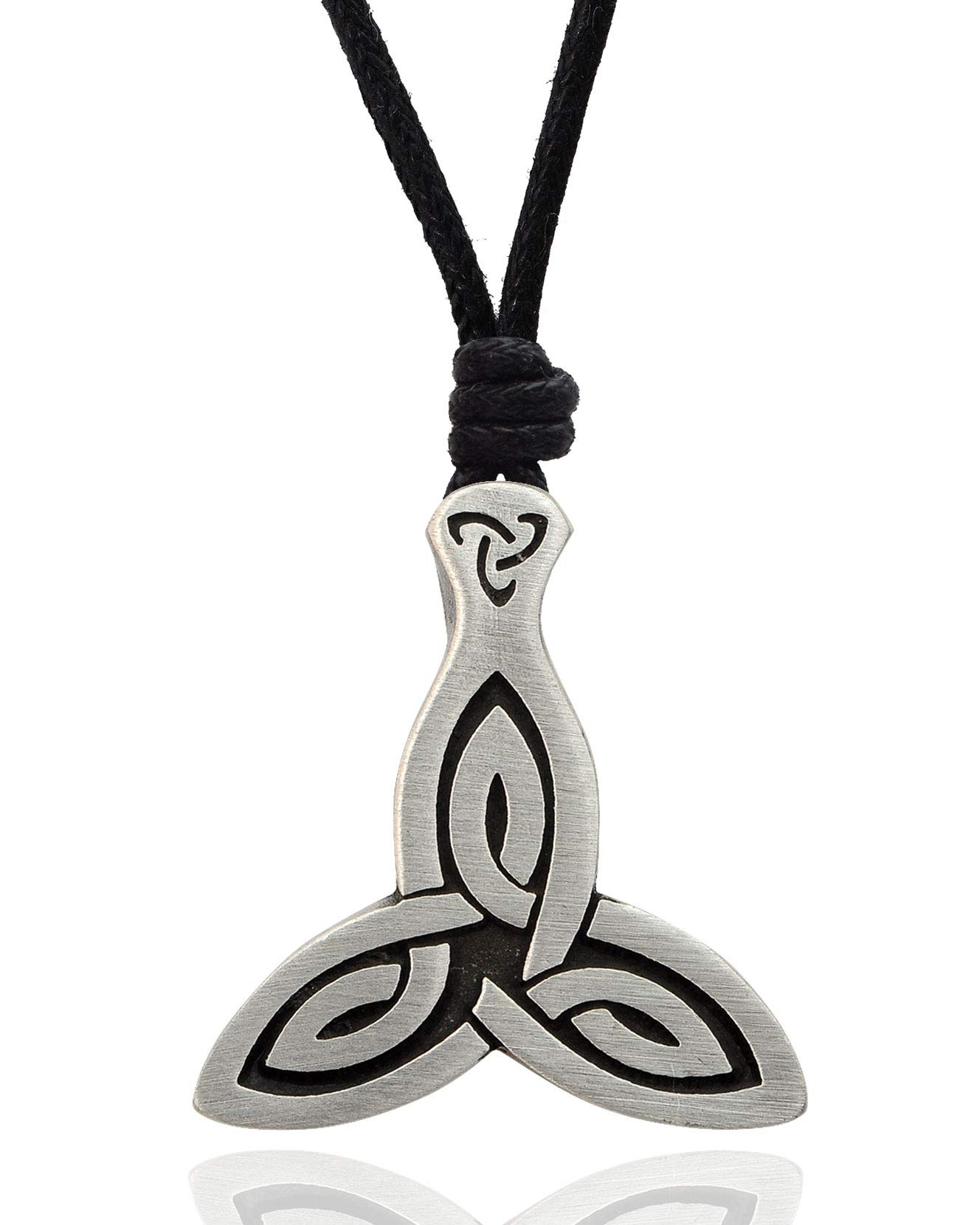 Celtic Silver Triquetra Charm Necklace - Sterling Silver Pewter Pendant Jewelry for Women - Perfect for Gifts, Spiritual Protection & Celtic Heritage Celebration