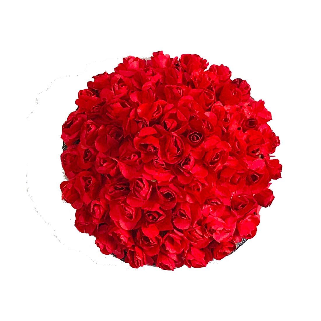 VinshBond Red Bridal Bun Gajra Hair Flower - Elegant Hair Bun Styling Accessories for Women (Pack of 1) - Perfect for Weddings, Parties & Special Occasions