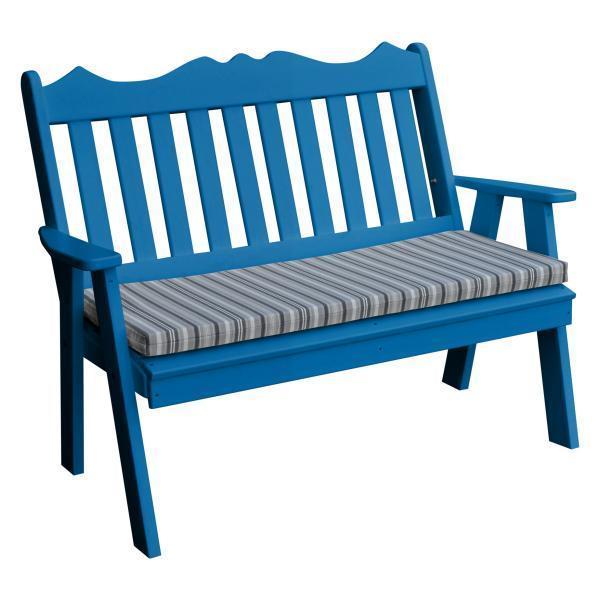 Premium A&L Furniture Poly Royal English Garden Bench - Weather-Resistant Outdoor Patio Seating for Gardens, Porches & Backyards