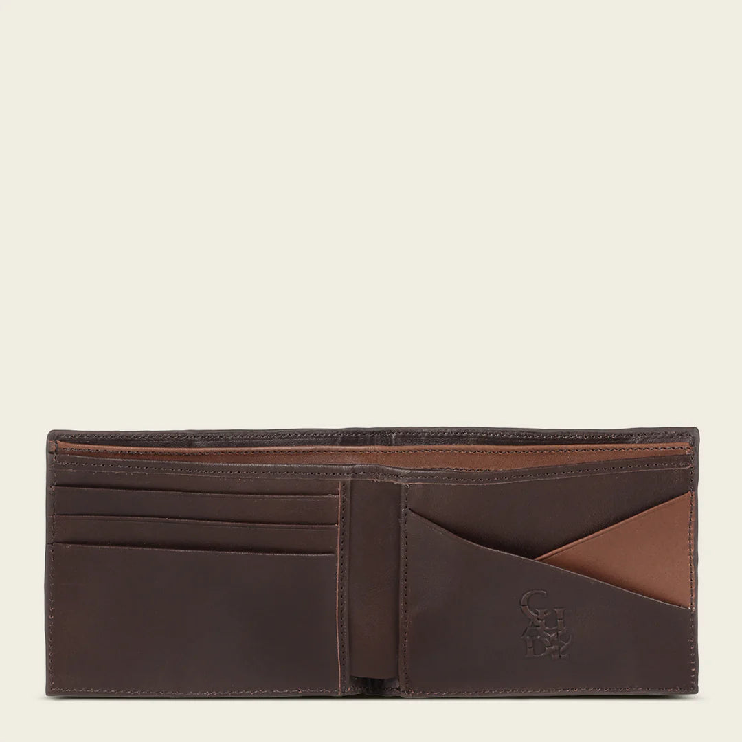 Premium Men's Alligator Print Bi-Fold Wallet - BC027AL Chocolate Brown Leather Wallet for Everyday Use & Business Occasions