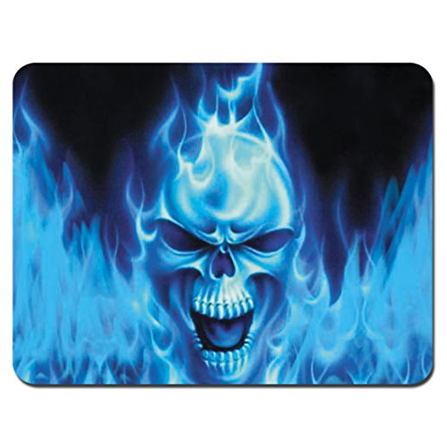Blue Flaming Skull