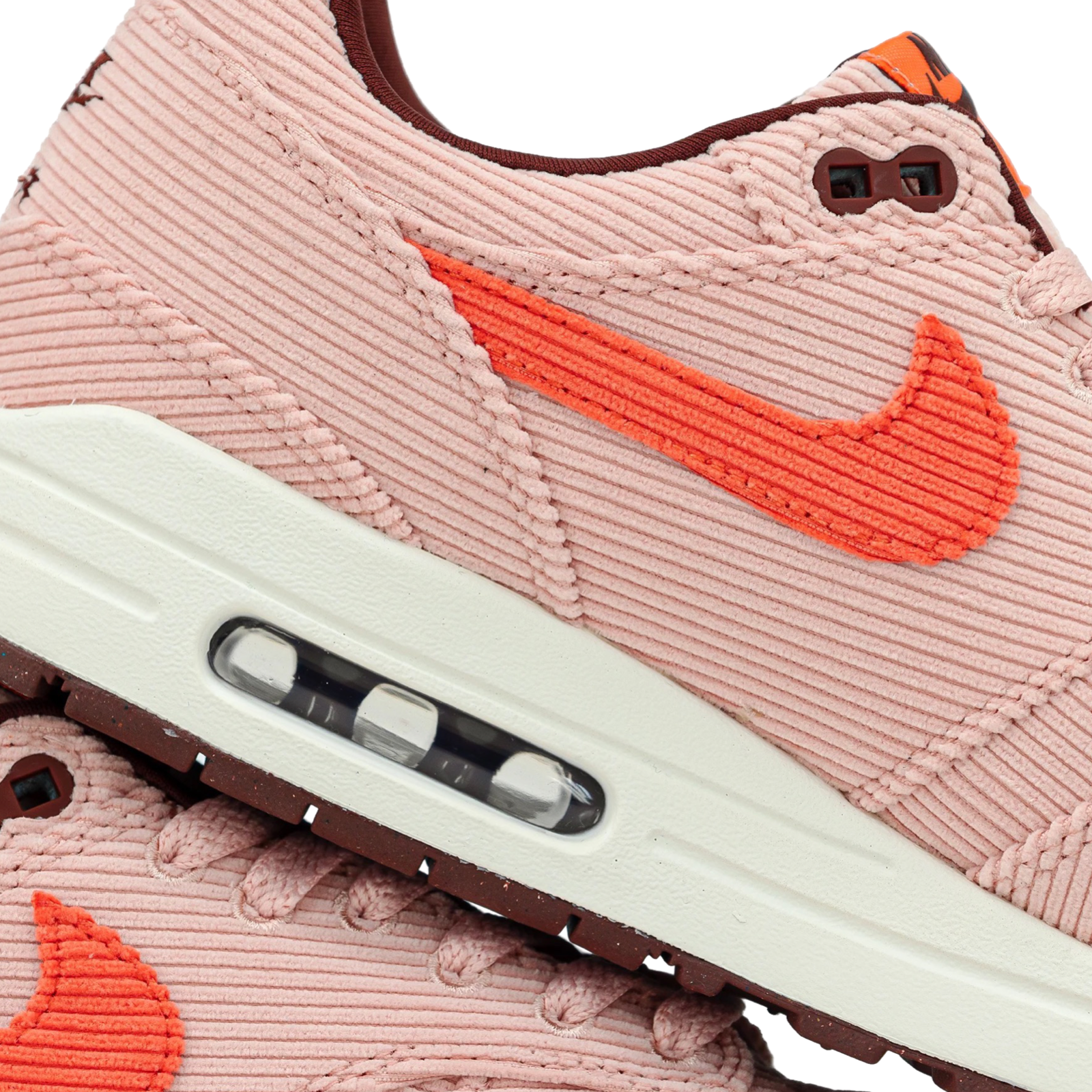 Nike Air Max 1 Premium Corduroy Sneakers - Bright Coral Women's Running Shoes for Jogging & Casual Wear