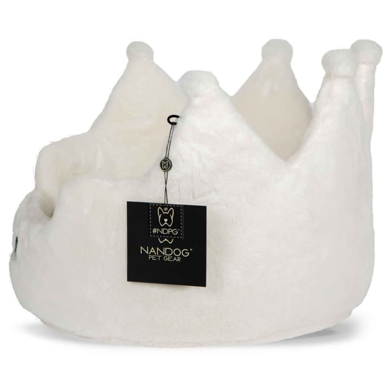 Premium Nandog Cloud Ivory Pet Bed - Ultra Soft Luxe Crown Design for Dogs & Cats - Perfect for Cozy Naps & Stylish Home Decor