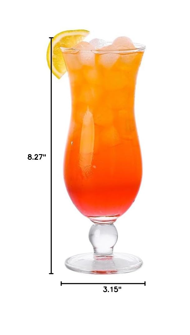 Premium Set of 2 Hurricane Glasses - Elegant Glassware for Milk Tea, Mojitos, Whiskey & Cocktails - Perfect for Home Bars, Parties & Entertaining - Enhance Your Drinking Experience with Stylish Barware