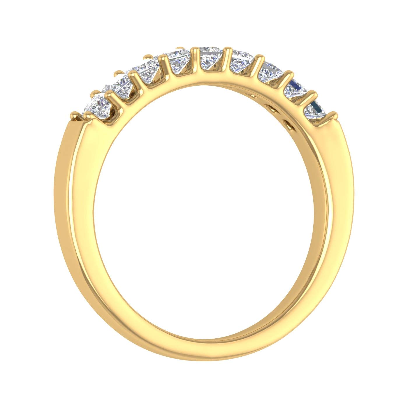 1/2 Carat Princess Cut Diamond Wedding Band Ring for Women in 14K White Gold - Elegant Bridal Jewelry, Anniversary Gift & Engagement Ring for Special Occasions