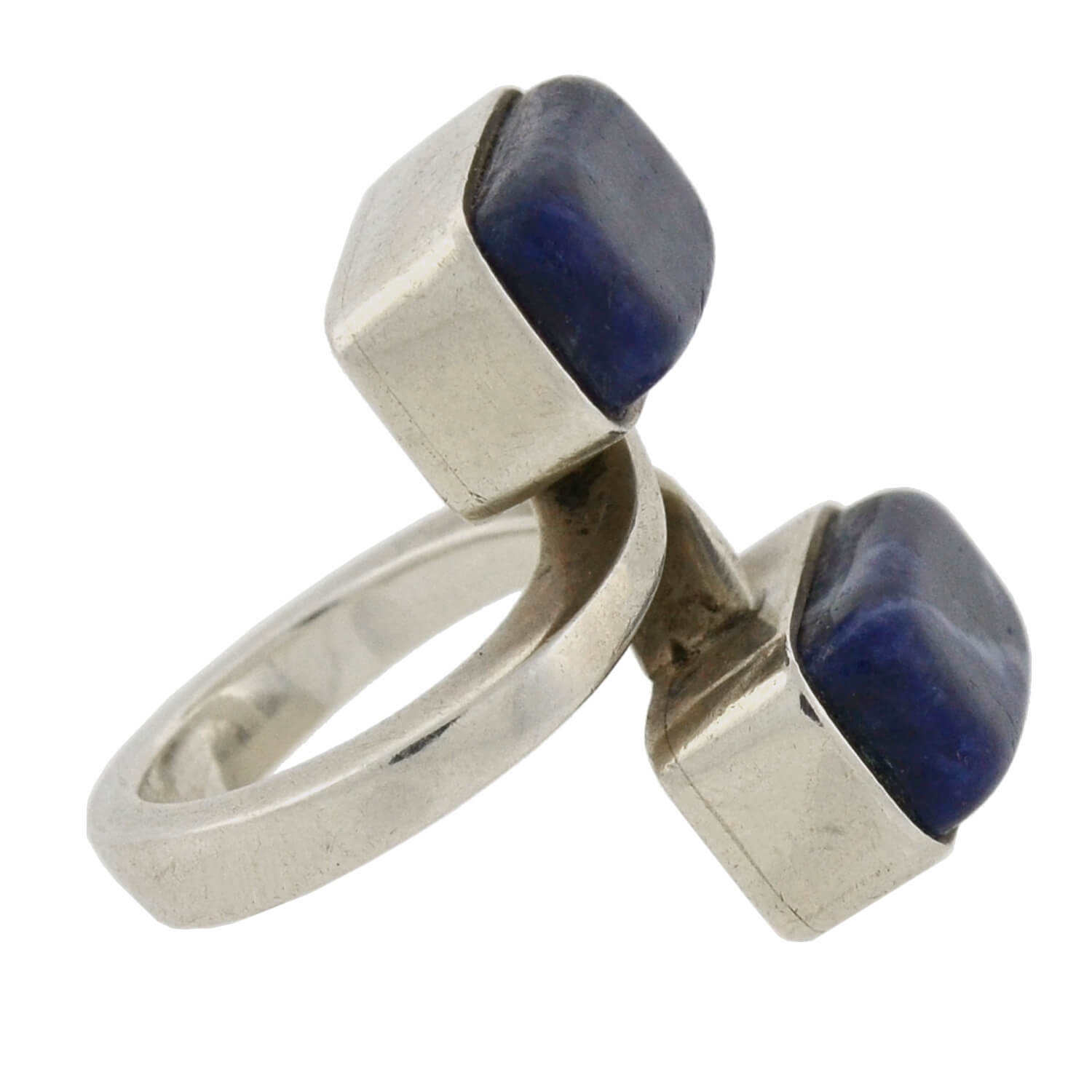 Vintage Sterling Silver Lapis Lazuli Bypass Ring for Women | Handmade Jewelry Gift for Anniversary, Birthday & Special Occasions | Boho Chic Statement Piece