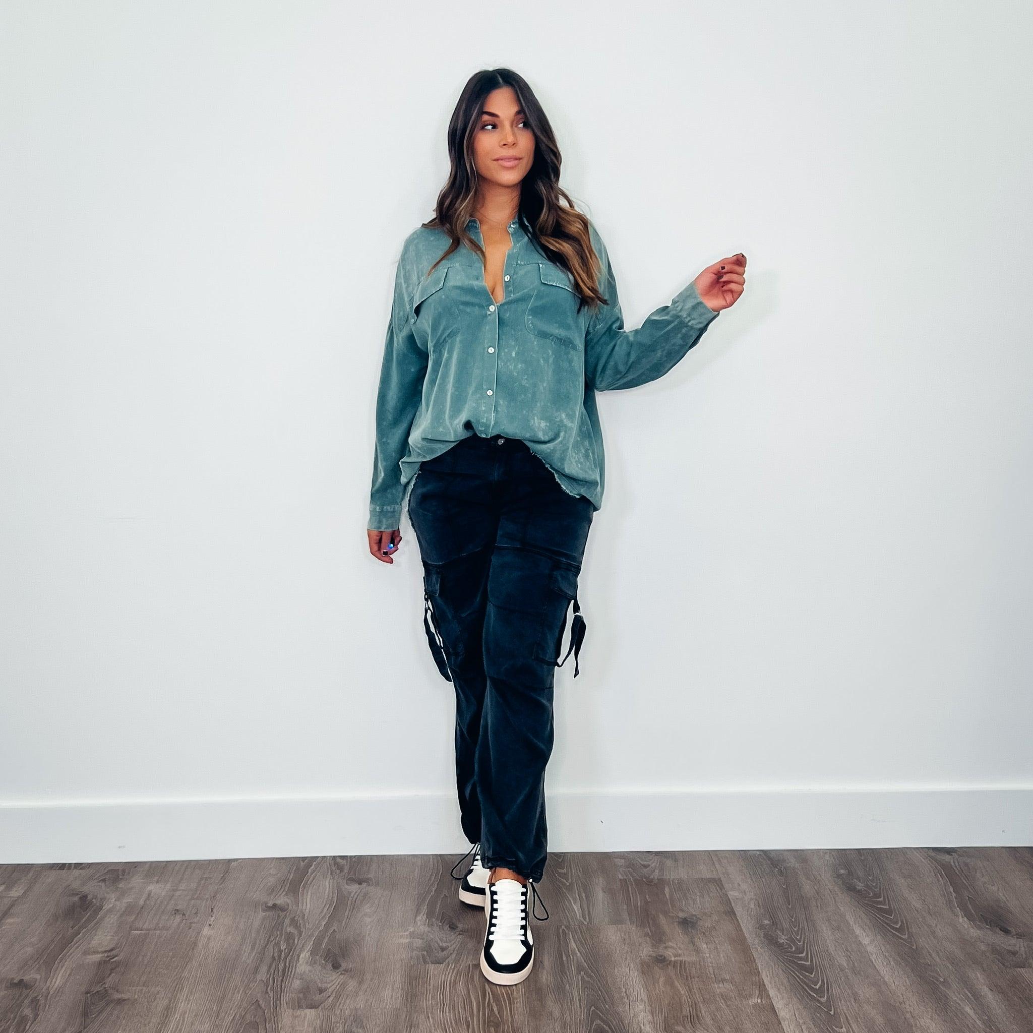 Stylish West Darling Tencel Parachute Pants in Noir - Perfect for Casual Outings, Streetwear Fashion & Boho Chic Looks