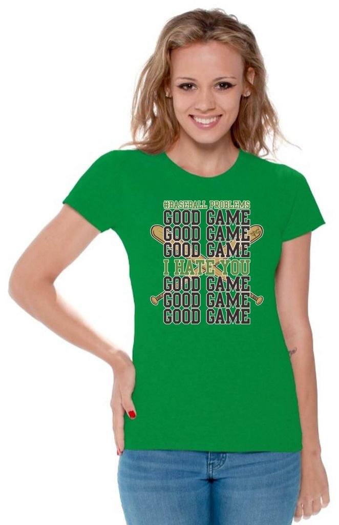 Awkwardstyles Women's Funny Baseball Problems T-Shirt - Soft Cotton Vintage Tee for Female Fans | Perfect Gift for Baseball Lovers & Game Day Outfits