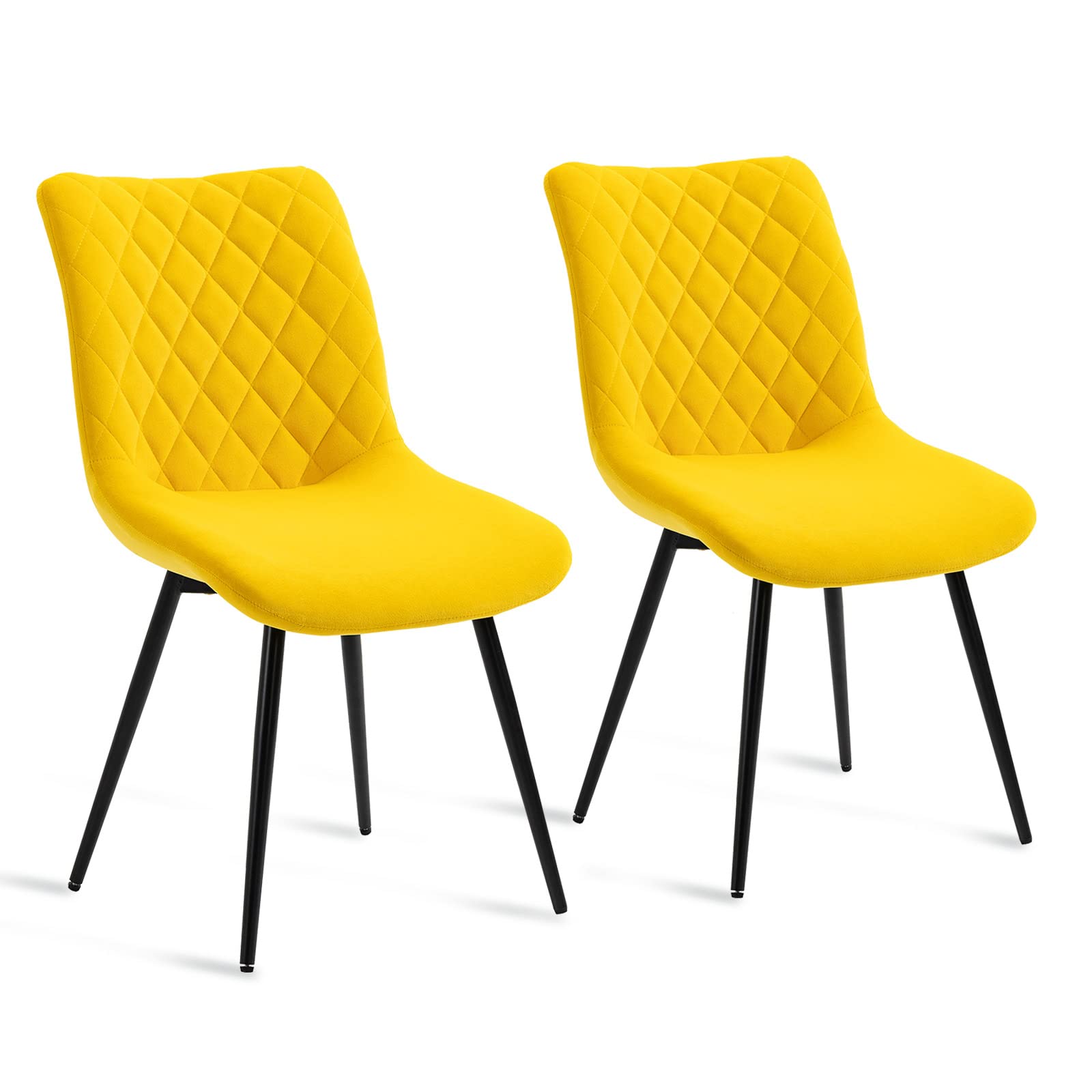 ANOUR Modern Velvet Dining Chairs Set of 2 - Upholstered Kitchen Side Chairs with Metal Legs for Dining Room, Living Room, Bedroom & Vanity | Elegant Seating for Home Decor, Dinner Parties & Relaxation