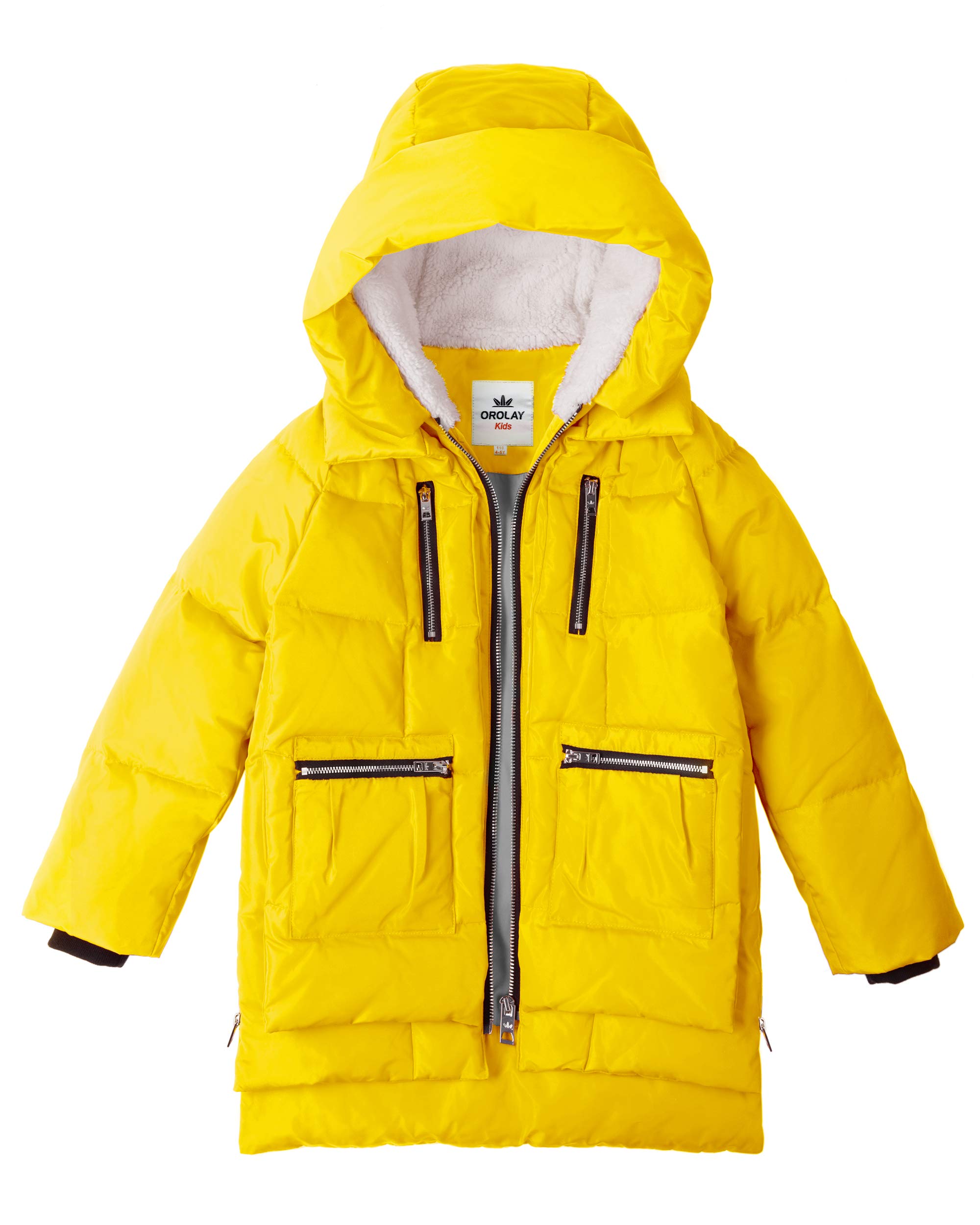 Orolay Kids Hooded Down Puffer Jacket - Boys & Girls Winter Quilted Coat for Cold Weather - Perfect for School, Outdoor Play & Snow Activities