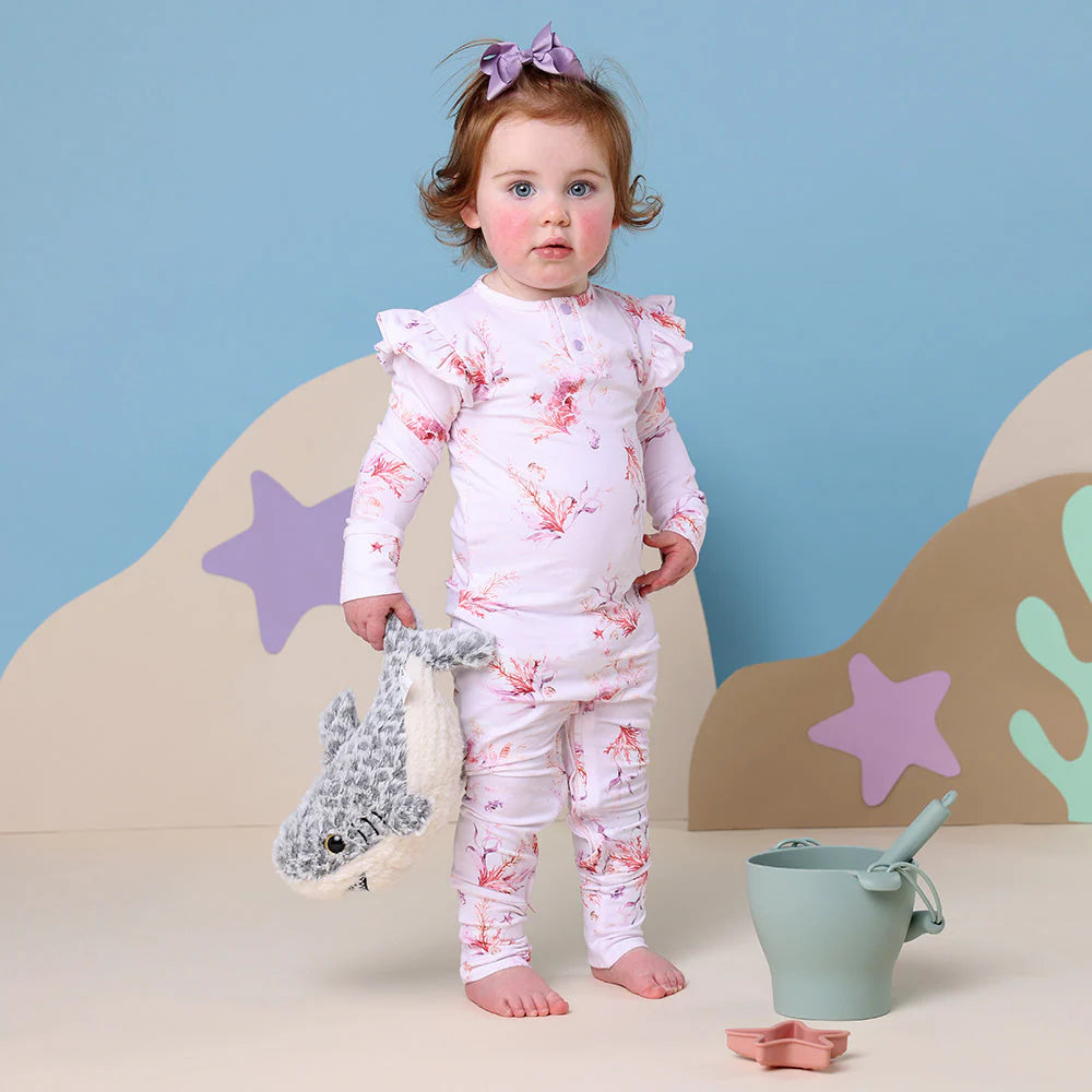 Organic Baby Growsuit - Snuggle Hunny Soft Cotton Coral Romper for Newborns & Infants | Perfect for Playtime, Naptime & Photo Shoots