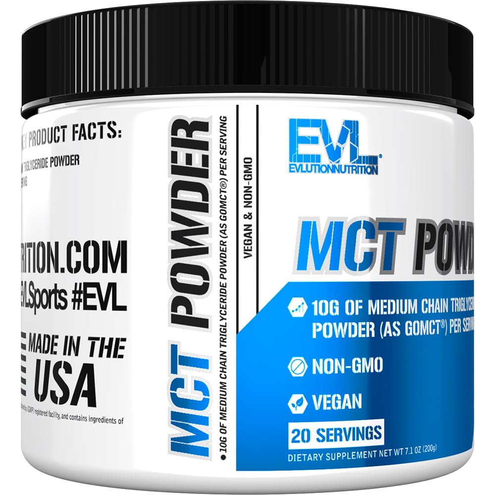 EVLution Nutrition MCT Powder - Unflavored 200g | Keto & Paleo Friendly | Perfect for Coffee, Smoothies & Baking | Supports Energy & Focus