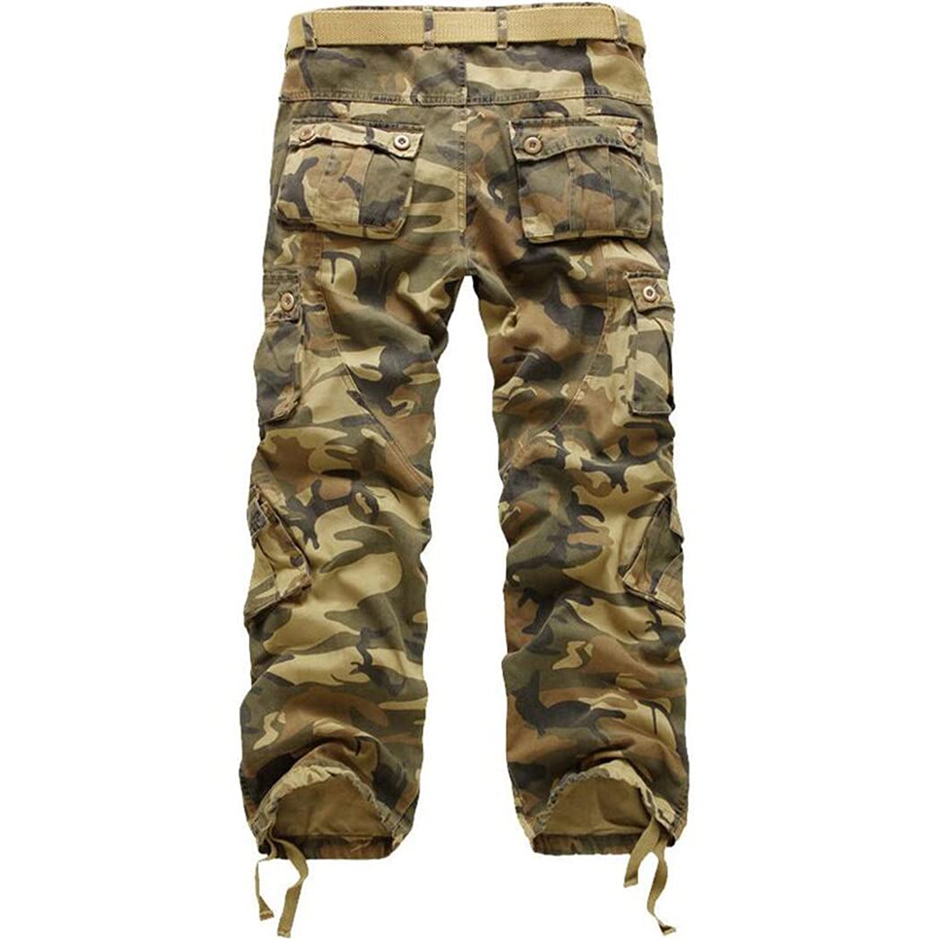 KEHAIOO Men's Cargo Pants - Casual Loose Fit Military Camouflage Joggers with Multiple Pockets | Plus Size Streetwear | Perfect for Outdoor Activities, Hiking & Urban Fashion