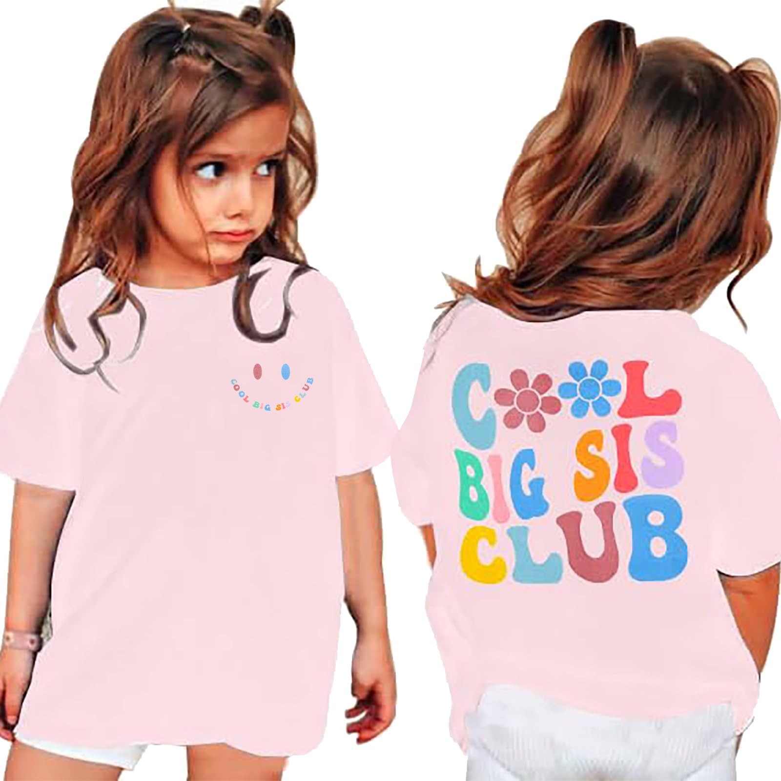 Cool Big Sis Club Shirt - Toddler Girls Outfit for Sibling Announcement