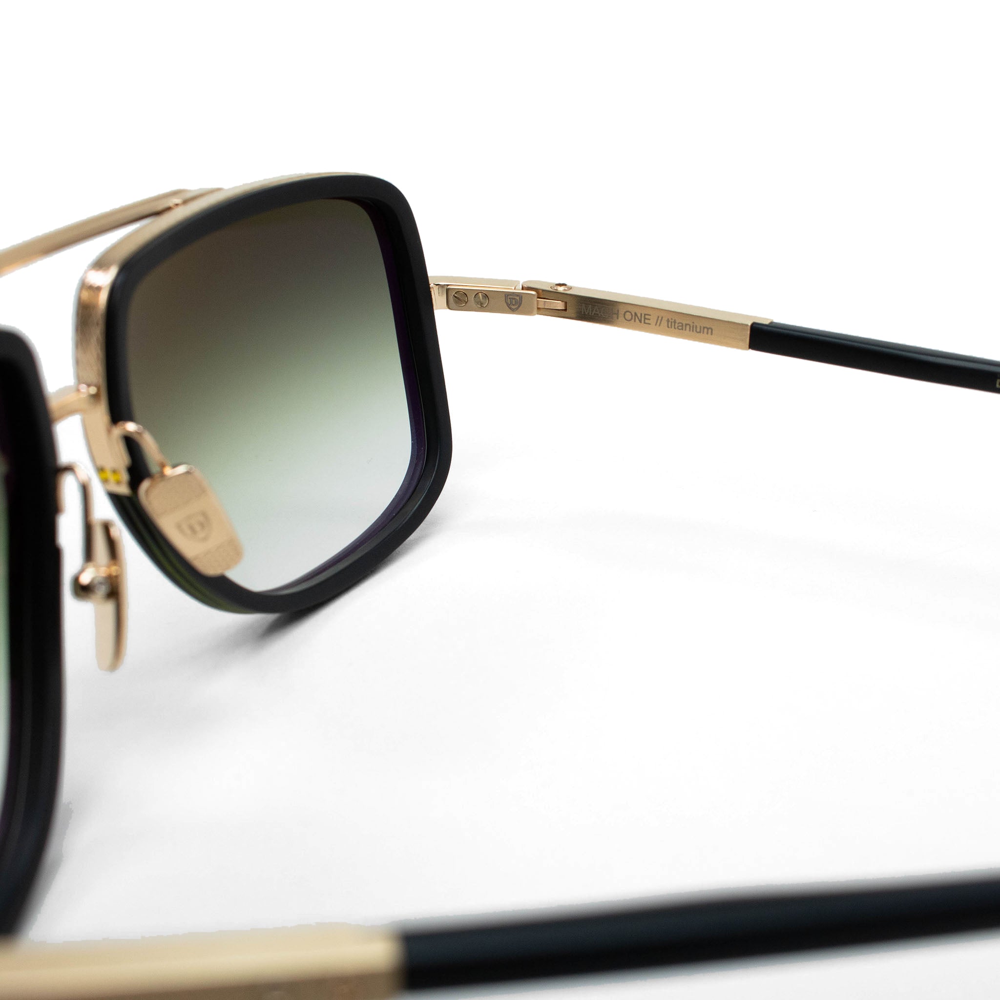 Dita DRX 2030 Mach One Sunglasses for Men & Women - Black/White/Gold Aviator Style Luxury Shades - Perfect for Driving, Beach & Outdoor Activities
