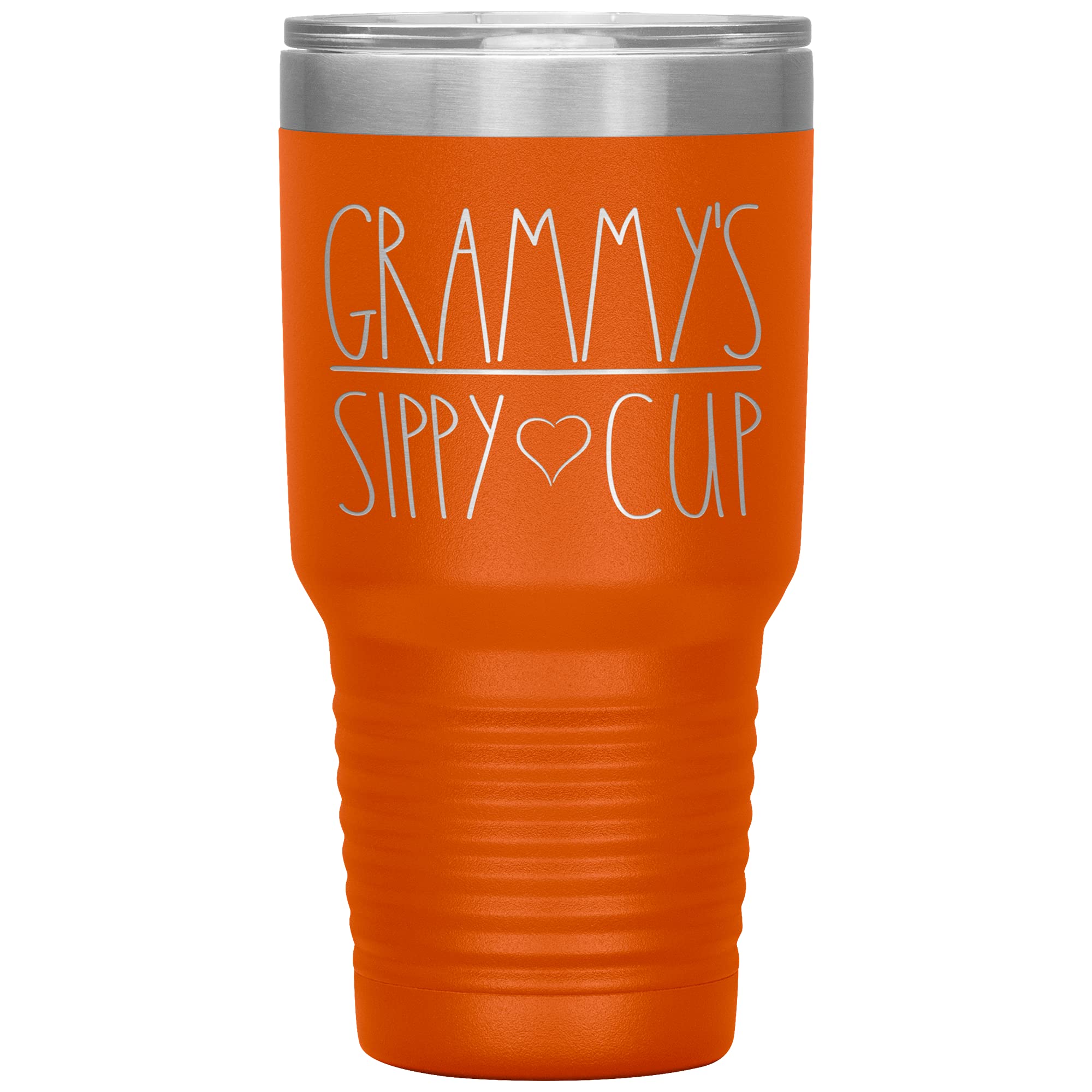 Grammy's Vacuum Insulated Tumbler with Lid - 30oz Leak-Proof Sippy Cup in 12 Colors (Orange) - Perfect Birthday Gift for Grammy, Mother's Day & Special Occasions - Great for Coffee, Tea & Cold Beverages at Home or On-the-Go