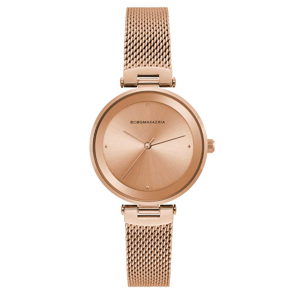 BCBGMAXAZRIA Women's Quartz Rose Gold Watch BG50671003 with Mesh Strap - Elegant Dress Watch for Office, Party & Special Occasions
